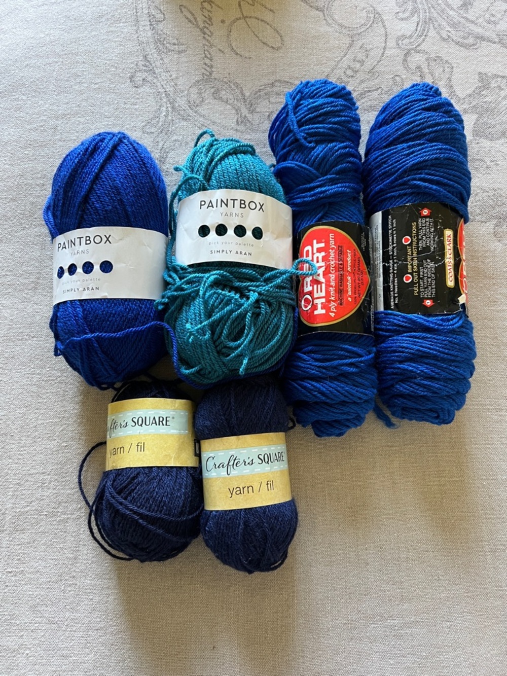 Paintbox & Crafter's Square Blue Yarn Assortment - Mixed Blues